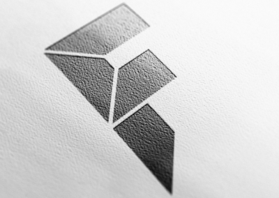 a black and white logo